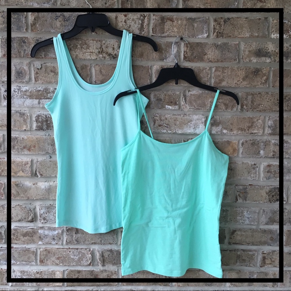 🆕 TANK TOPS in MINT PASTEL GREEN LOT of 2